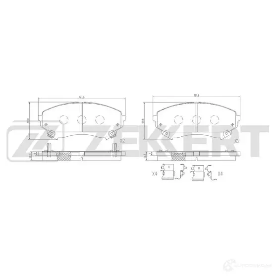 Тормозные колодки дисковые, комплект ZEKKERT 1439902293 P FILSB BS-1539