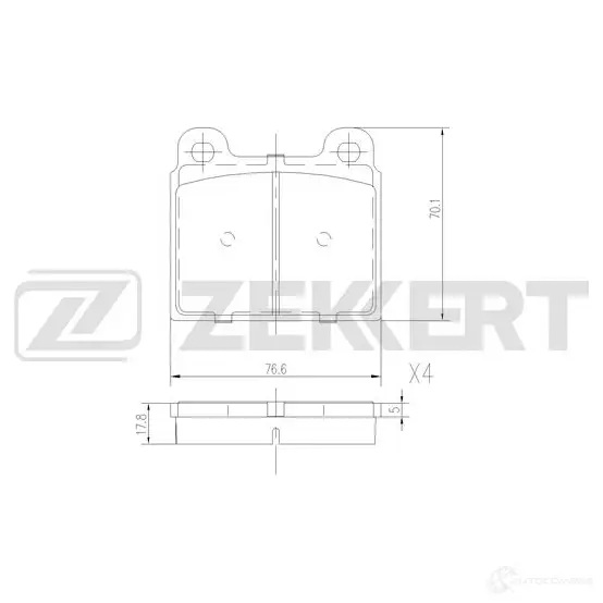 Тормозные колодки дисковые, комплект ZEKKERT 1439902292 BS-1537 1VTQ IG изображение 0