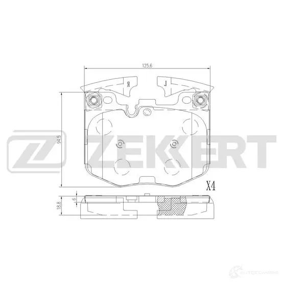 Тормозные колодки дисковые, комплект ZEKKERT 4ZC NMYP 1439902289 BS-1530 изображение 0