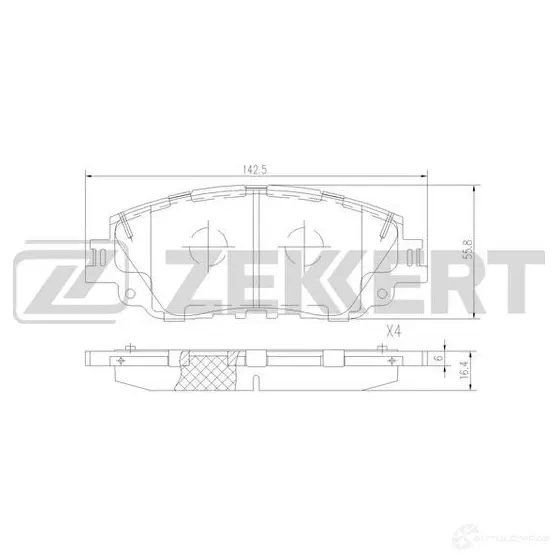 Тормозные колодки дисковые, комплект ZEKKERT B U33CCV 1439902288 BS-1529 изображение 0