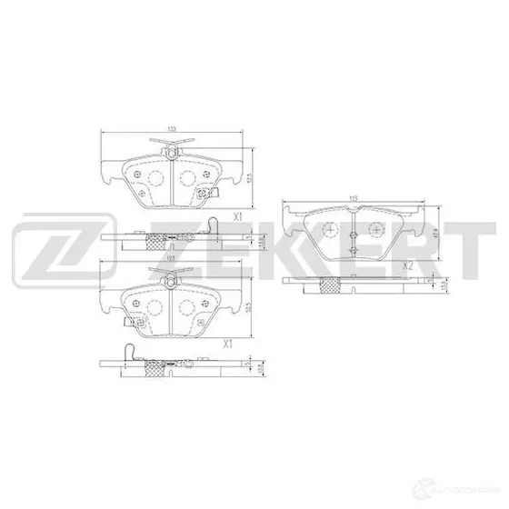 Тормозные колодки дисковые, комплект ZEKKERT EF8D D 1439902283 BS-1520 изображение 0