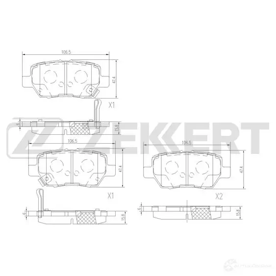 Тормозные колодки дисковые, комплект ZEKKERT NA A16 BS-1517 1439902281