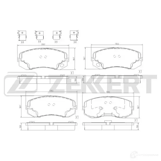 Тормозные колодки дисковые, комплект ZEKKERT 1439902279 BS-1514 3 OTM6L