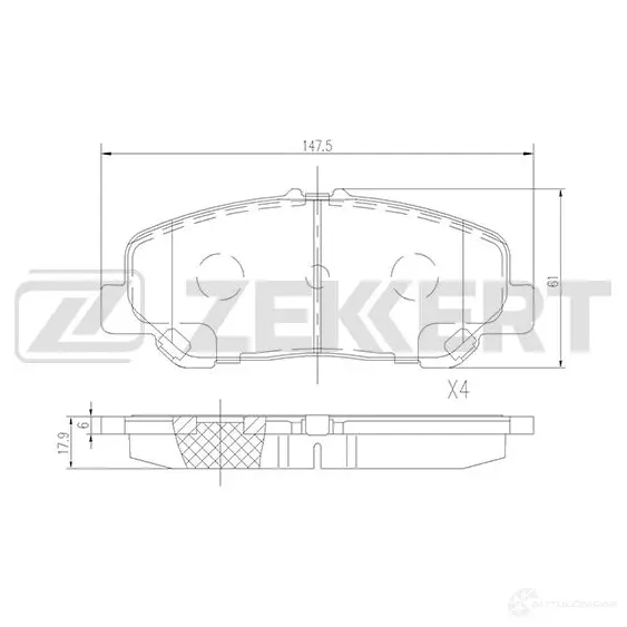 Тормозные колодки дисковые, комплект ZEKKERT BS-1513 0Q9 61R 1439902278