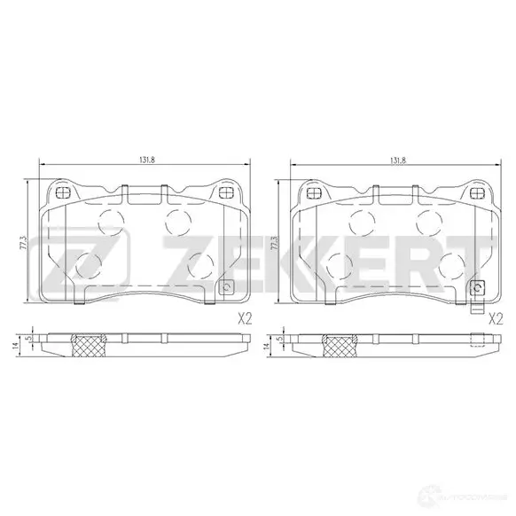 Тормозные колодки дисковые, комплект ZEKKERT BS-1509 1437995431 GS XGE0B