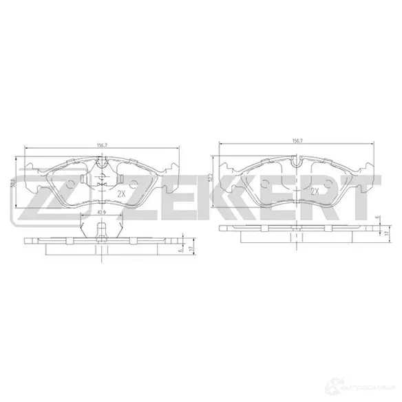 Тормозные колодки дисковые, комплект ZEKKERT 4316308 I WAMZ9X BS-1488 изображение 0