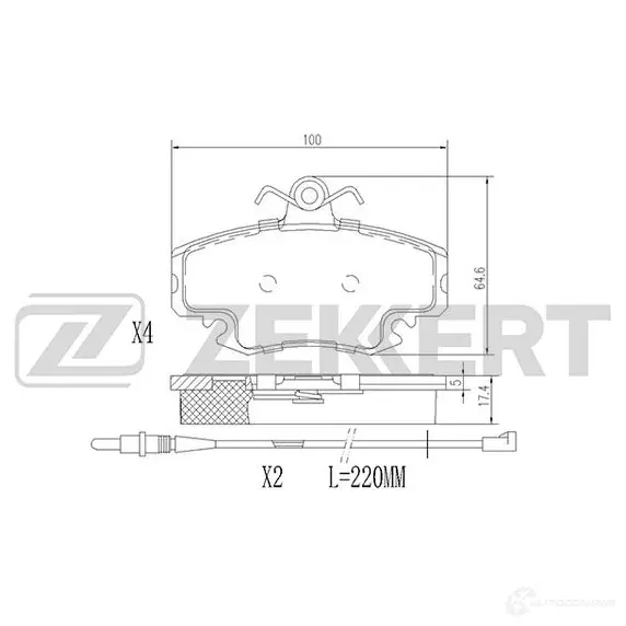 Тормозные колодки дисковые, комплект ZEKKERT BS-1482 PWPS 8C 4316307 изображение 0