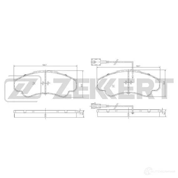 Тормозные колодки дисковые, комплект ZEKKERT N 1GBON 4316301 BS-1459 изображение 0