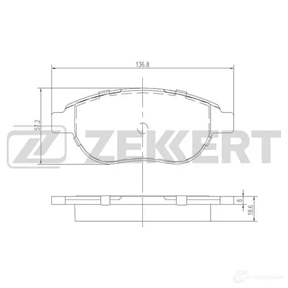 Тормозные колодки дисковые, комплект ZEKKERT BS-1447 4316299 UXG BG3 изображение 0