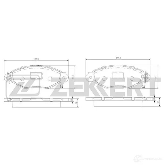 Тормозные колодки дисковые, комплект ZEKKERT BS-1443 4316298 5TEO L1X