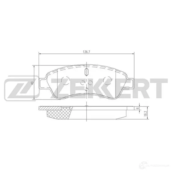 Тормозные колодки дисковые, комплект ZEKKERT GYF L02 BS-1434 4316297 изображение 0