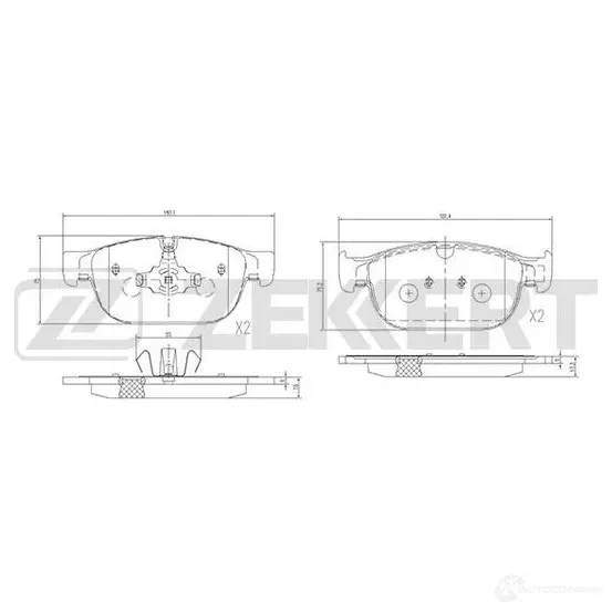 Тормозные колодки дисковые, комплект ZEKKERT 6 GU3KI3 1439902270 BS-1428