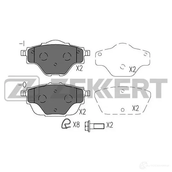 Тормозные колодки дисковые, комплект ZEKKERT 3DO R3 1437995180 BS-1404 изображение 0