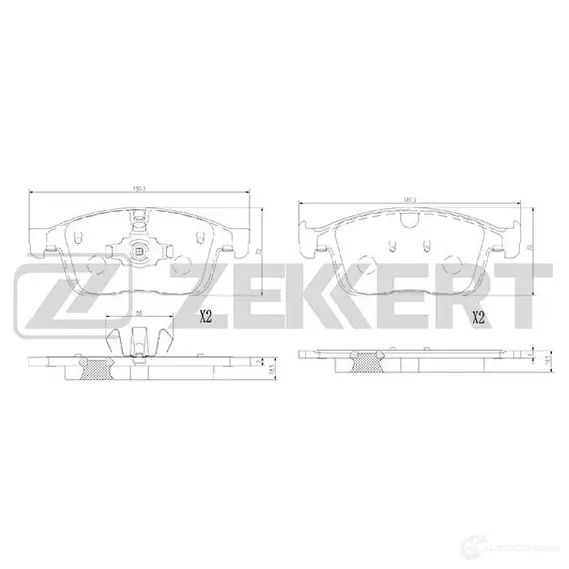 Тормозные колодки дисковые, комплект ZEKKERT BS-1398 49 D7WH0 1439902261 изображение 0