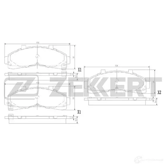 Тормозные колодки дисковые, комплект ZEKKERT BS-1393 1439902258 N Q2F0 изображение 0