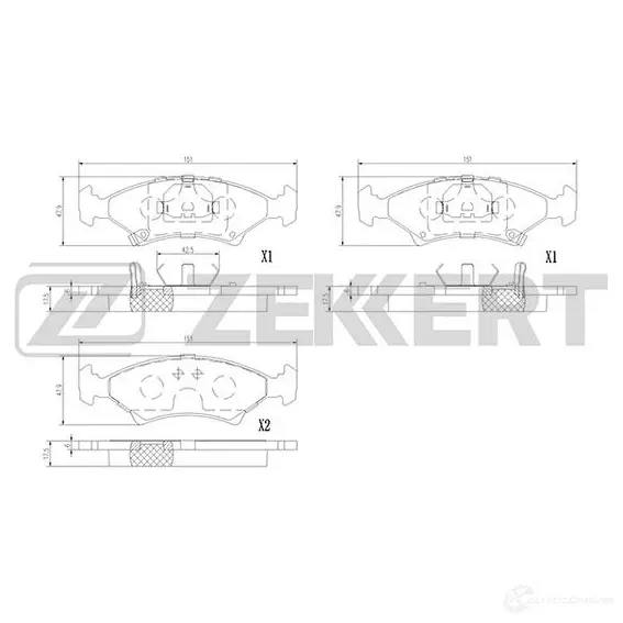 Тормозные колодки дисковые, комплект ZEKKERT TOKS 1 1439902255 BS-1390 изображение 0