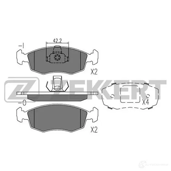 Тормозные колодки дисковые, комплект ZEKKERT BS-1388 H LRDM 1439902254