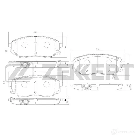 Тормозные колодки дисковые, комплект ZEKKERT 1437995591 BS-1382 YGM 91 изображение 0