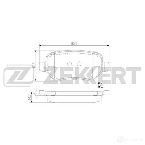 Тормозные колодки дисковые, комплект ZEKKERT 1437995158 BS-1379 QW7VV EE изображение 0