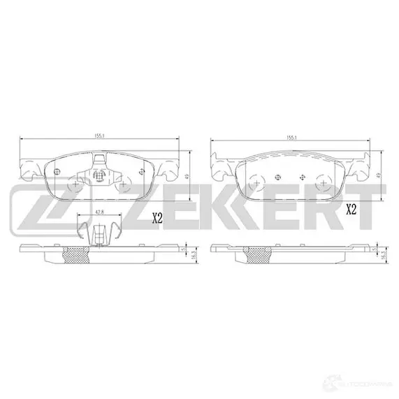 Тормозные колодки дисковые, комплект ZEKKERT QHFV DEW BS-1378 1437995229 изображение 0