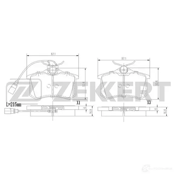 Тормозные колодки дисковые, комплект ZEKKERT 26 I6LK BS-1376 1437995808 изображение 0