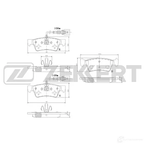 Тормозные колодки дисковые, комплект ZEKKERT JPA3 V BS-1374 1437995628 изображение 0