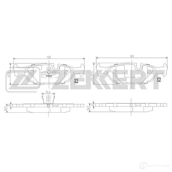 Тормозные колодки дисковые, комплект ZEKKERT WF EOP BS-1371 1439902250 изображение 0