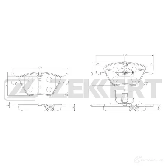 Тормозные колодки дисковые, комплект ZEKKERT 1439902249 BS-1370 G8JH E