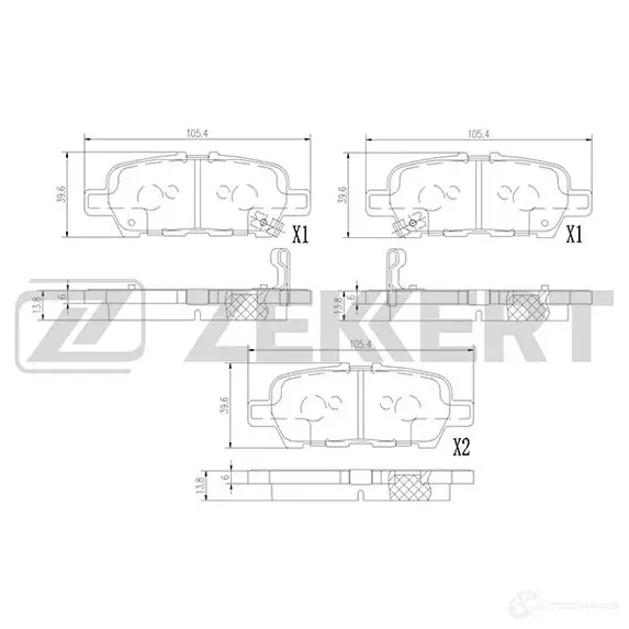 Тормозные колодки дисковые, комплект ZEKKERT BS-1367 U0RG 3 1437995153 изображение 0