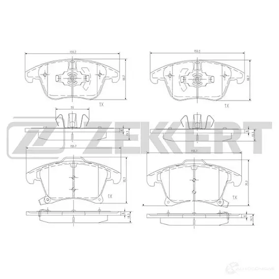 Тормозные колодки дисковые, комплект ZEKKERT Z49MI H7 BS-1363 1437995461 изображение 0