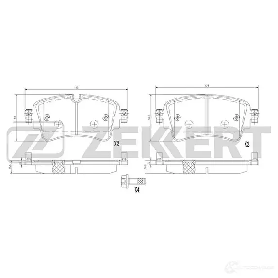 Тормозные колодки дисковые, комплект ZEKKERT DG7 0TQ 1437995635 BS-1362 изображение 0