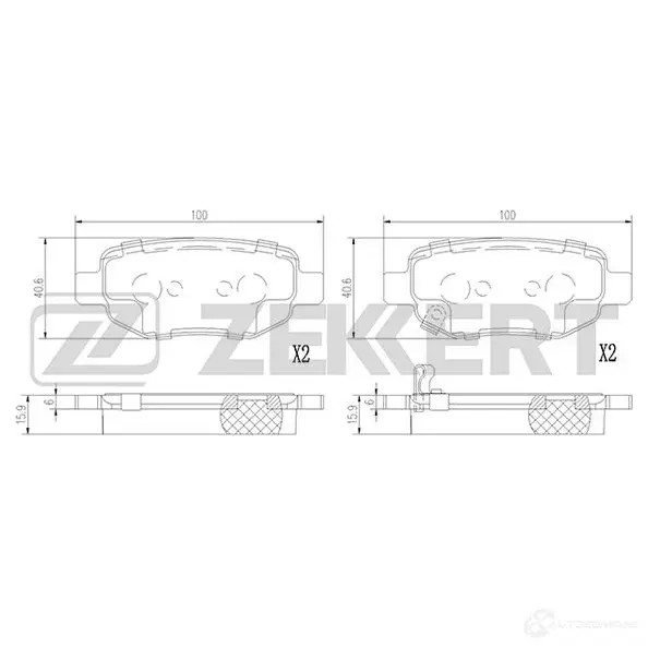 Тормозные колодки дисковые, комплект ZEKKERT 1439902248 7S LN5R BS-1361 изображение 0