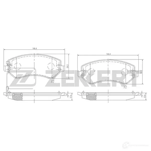 Тормозные колодки дисковые, комплект ZEKKERT 4316290 ON DZG BS-1345 изображение 0