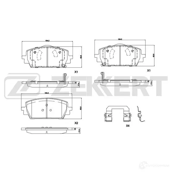 Тормозные колодки дисковые, комплект ZEKKERT 1440205626 BS-1340 W GKBV изображение 0