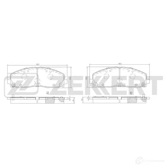 Тормозные колодки дисковые, комплект ZEKKERT 1439902246 R0WU2 J BS-1335
