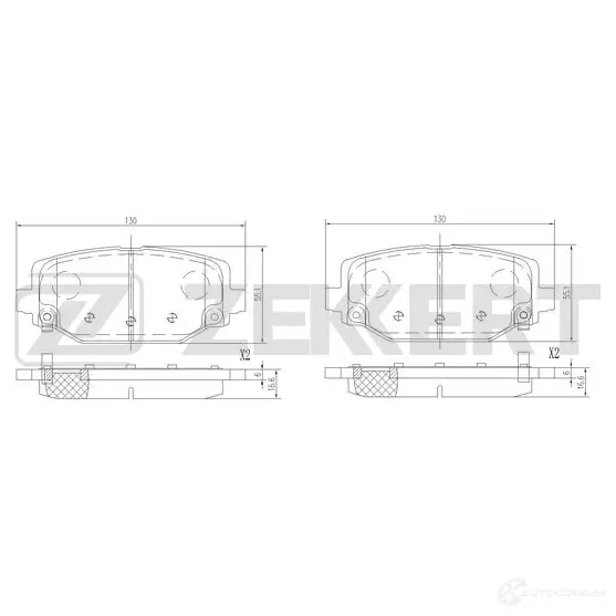 Тормозные колодки дисковые, комплект ZEKKERT BS-1333 1439902245 A 4S43GT