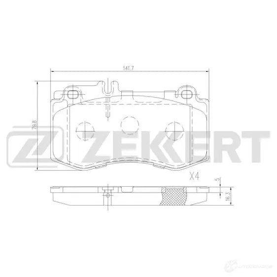 Тормозные колодки дисковые, комплект ZEKKERT 0Y 9NLG BS-1317 1439902243 изображение 0