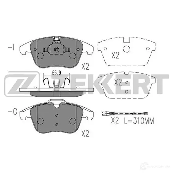 Тормозные колодки дисковые, комплект ZEKKERT 1437995509 HPG8BQ P BS-1316 изображение 0