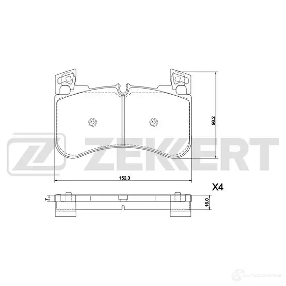 Тормозные колодки дисковые, комплект ZEKKERT BS-1312 1440205629 VY7U8 V6 изображение 0