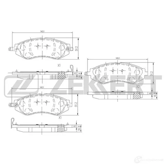 Тормозные колодки дисковые, комплект ZEKKERT FYPC 95D 4316285 BS-1309 изображение 0