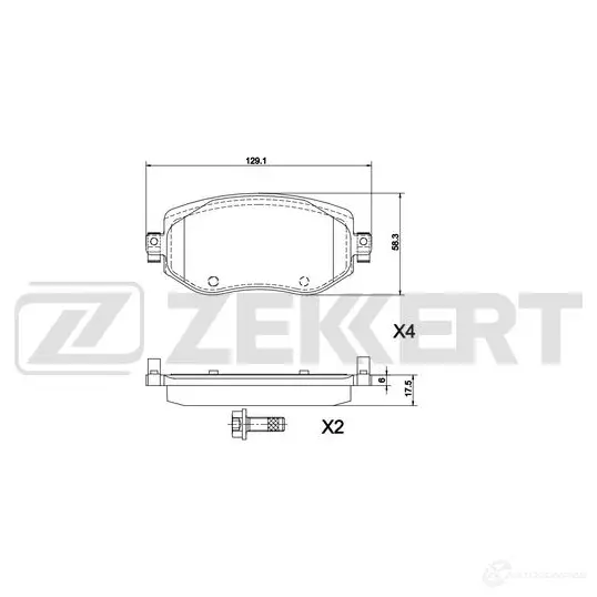 Тормозные колодки дисковые, комплект ZEKKERT IV XZB BS-1304 1440205635