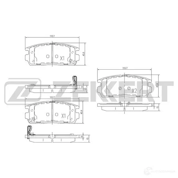 Тормозные колодки дисковые, комплект ZEKKERT BS-1299 4316280 S BO27KU изображение 0