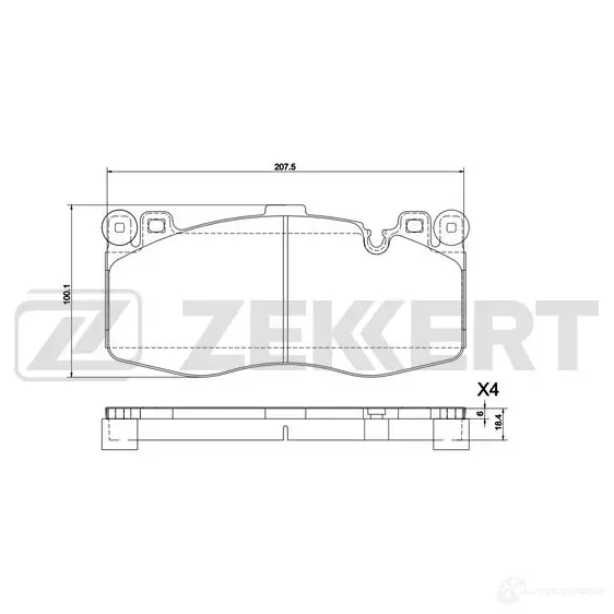Тормозные колодки дисковые, комплект ZEKKERT BS-1298 1440205637 SAR QHMX
