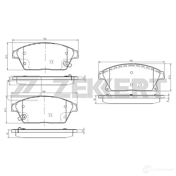 Тормозные колодки дисковые, комплект ZEKKERT 4316279 BS-1286 L40WD 9A изображение 0