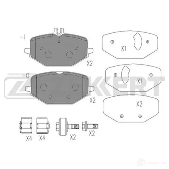 Тормозные колодки дисковые, комплект ZEKKERT 1439902241 BS-1284 QZE DC8A