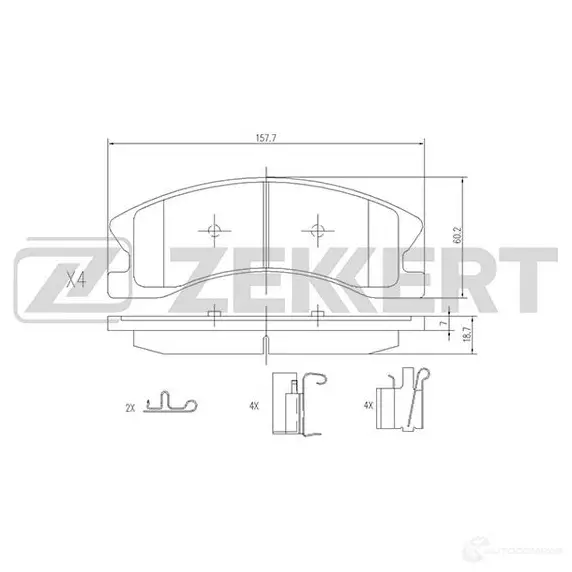 Тормозные колодки дисковые, комплект ZEKKERT 1275142469 BS-1278 16TAG B