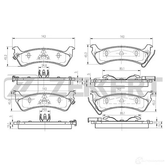 Тормозные колодки дисковые, комплект ZEKKERT 4316272 20B JZ0 BS-1273 изображение 0
