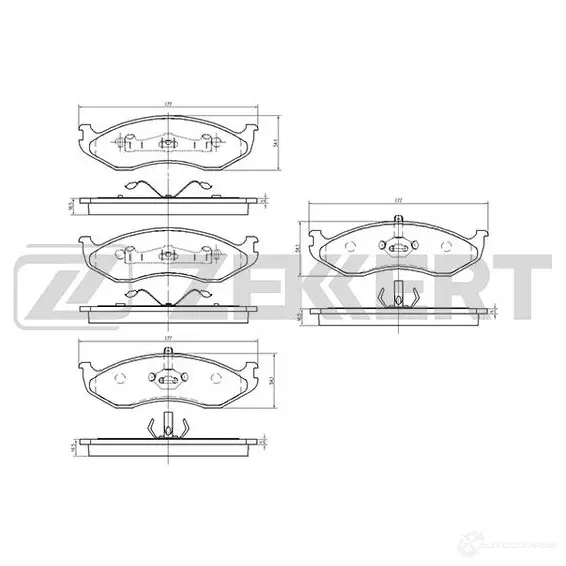 Тормозные колодки дисковые, комплект ZEKKERT 1275142321 BS-1271 1 YW3V изображение 0