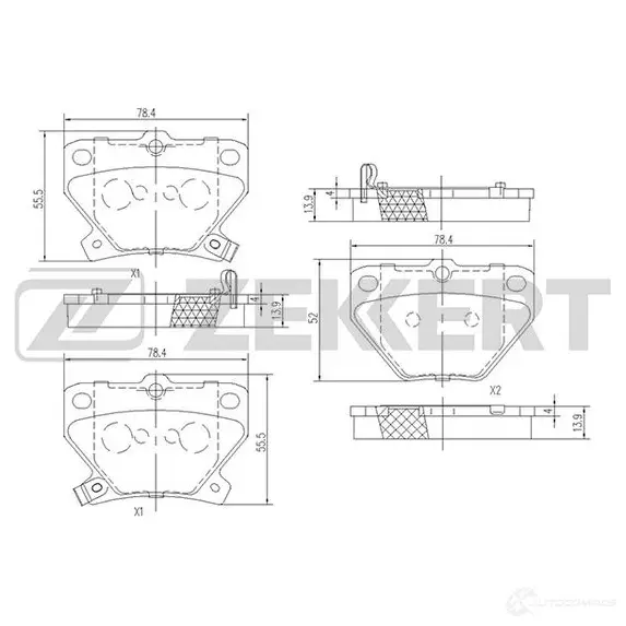 Тормозные колодки дисковые, комплект ZEKKERT 4316269 BS-1267 FXIFA W изображение 0