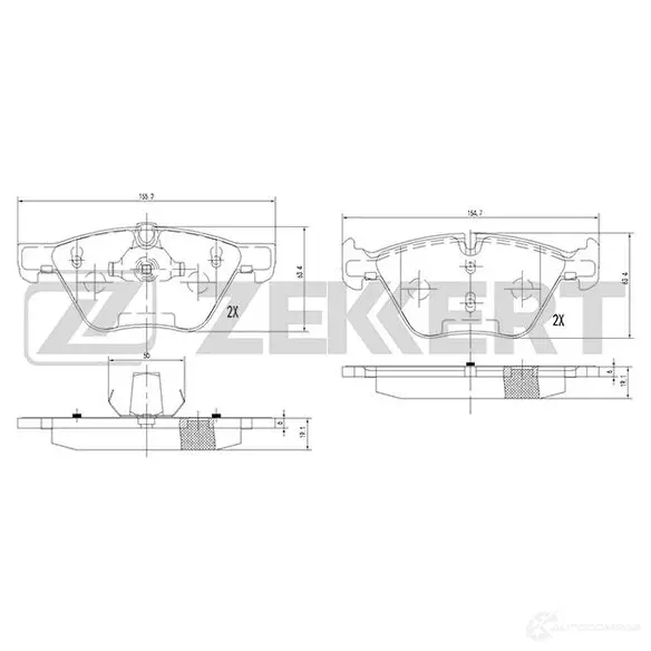Тормозные колодки дисковые, комплект ZEKKERT N EEA2 4316261 BS-1252 изображение 0